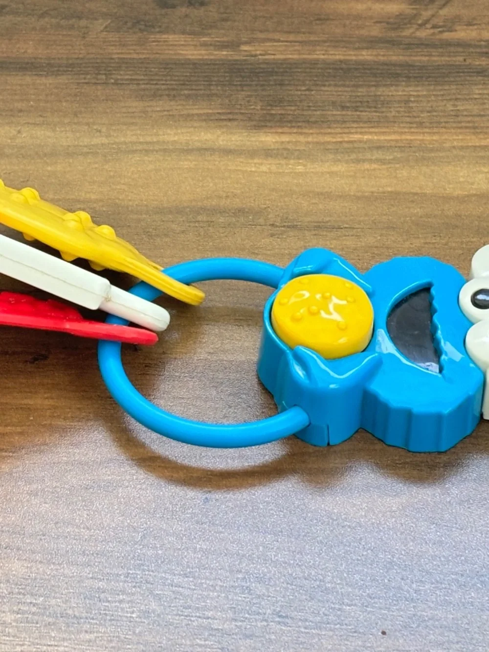 VINTAGE Sesame Street Cookie Monster Baby Rattle Teether Activity Toy Tyco 1995